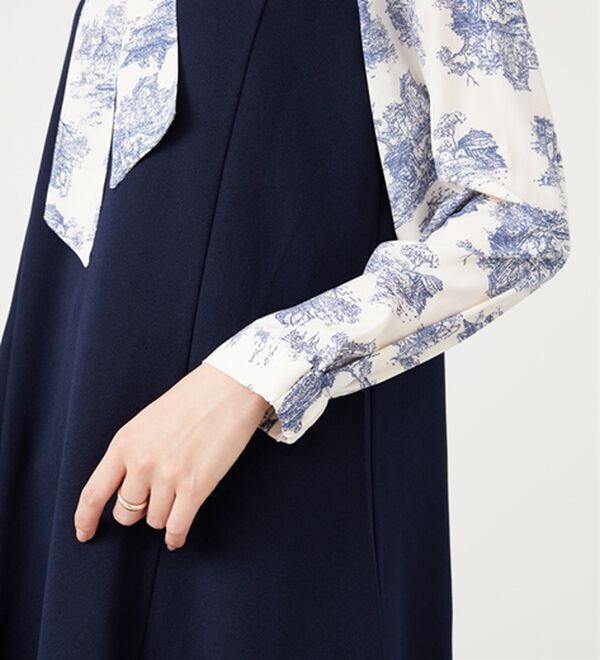 BELLUNA（ベルーナ）の「リボン付ブラウス切替チュニックワンピース（チュニック）」｜詳細画像