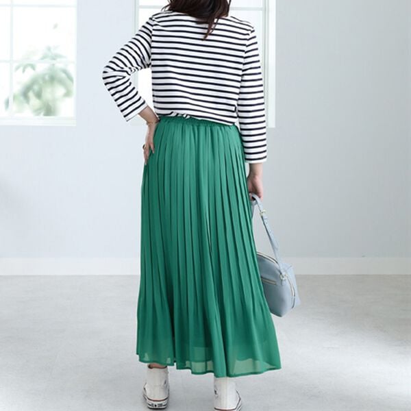 BELLUNA（ベルーナ）の「プリーツデザインカラースカート（ロングスカート）」｜詳細画像