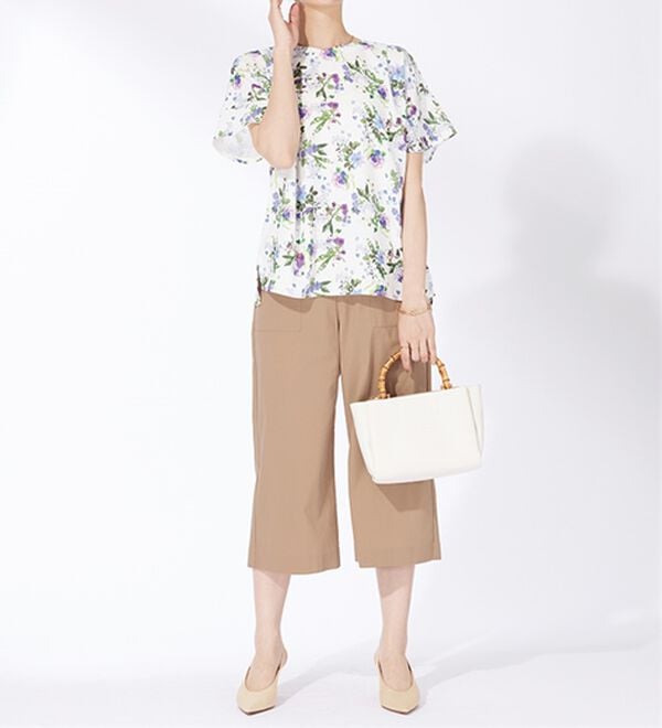 BELLUNA（ベルーナ）の「サラリ綿混ベイカーキュロットパンツ（その他パンツ）」｜詳細画像