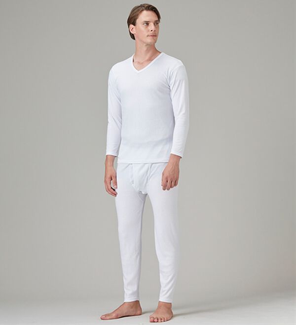 「【３色組】サーモケア（Ｒ）吸湿発熱綿混裏起毛インナー上下３色組（メンズ肌着・インナーウェア）」｜詳細画像