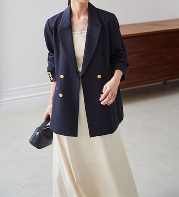 RANAN（ラナン）の「洗える！ゴールド調ボタンWテーラードジャケット（テーラードジャケット）」｜詳細画像