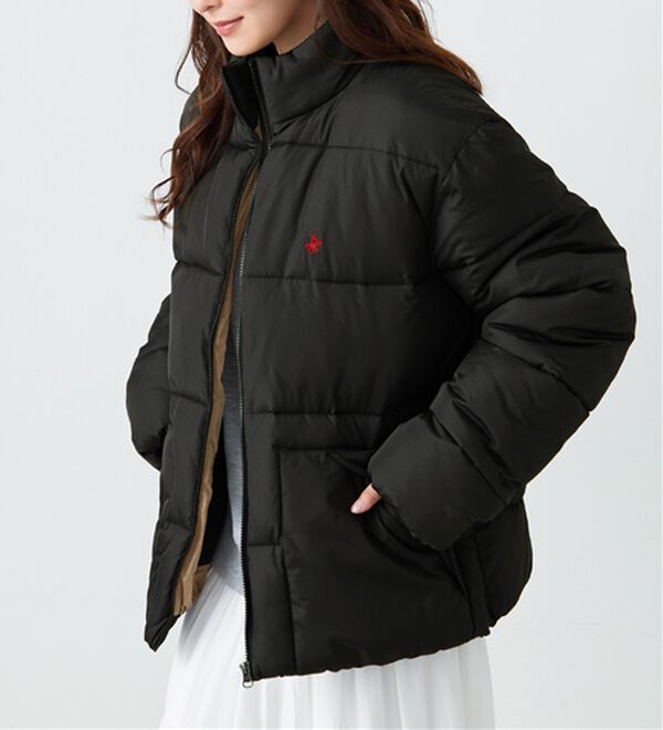 Viola e Viola（ヴィオラ エ ヴィオラ）の「【ビバリーヒルズポロクラブ】男女兼用フェイクダウンコート（ハーフコート）」｜ブラック