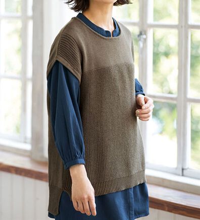 BELLUNA（ベルーナ）の「オーガニックコットン１００％ニットベスト（ベスト）」