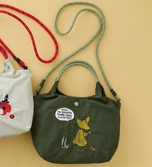 BELLUNA（ベルーナ）の「＜ムーミン＞キャラクター刺しゅう２ＷＡＹ手提げ（ハンドバッグ）」｜カーキ