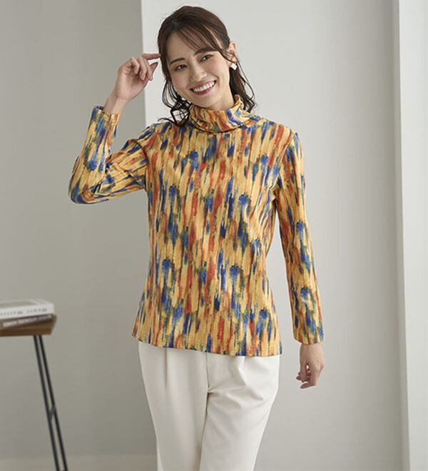 BELLUNA（ベルーナ）の「テンセル（ＴＭ）繊維・コットンプリントプルオーバー（カットソー）」｜詳細画像