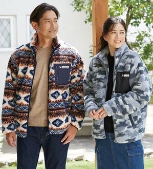 「軽くて暖か総柄ボアブルゾン（メンズブルゾン）」｜詳細画像