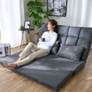 iellio（イエリオ）の「３ＷＡＹゆったりハイバックソファベッド＜リクライニングソファ・ローソファ・クッション付・新生活・来客・引っ越し・２人掛け＞（ソファ）」｜詳細画像