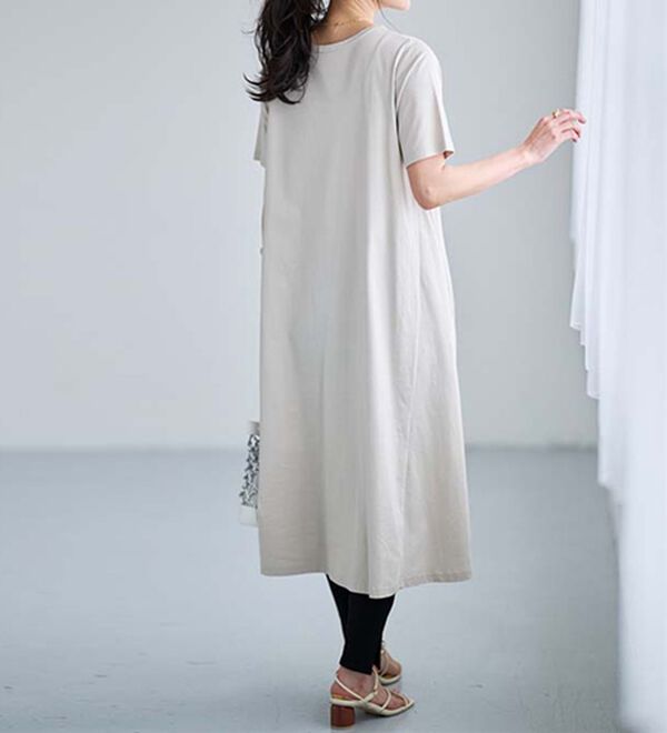 RANAN（ラナン）の「綿１００％ひんやりポケット付マキシワンピース（その他ワンピース）」｜詳細画像