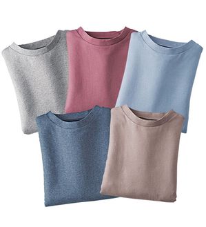 BELLUNA（ベルーナ）の「【５枚組】綿１００％汗ジミ対策プルオーバー（カットソー）」｜5枚組