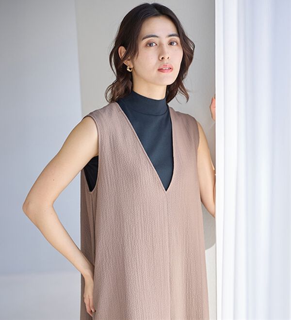 LAVIENNE（ラヴィエンヌ）の「【医師オススメ】ＵＶカット綿１００％スリーブレスハイネックプルオーバー＜カラフルコットン＞（肌着・インナーウェア）」｜詳細画像