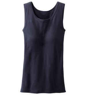 「【医師オススメ】ＵＶカット綿１００％カップ付タンクトップ＜カラフルコットン＞（肌着・インナーウェア）」｜ブラック