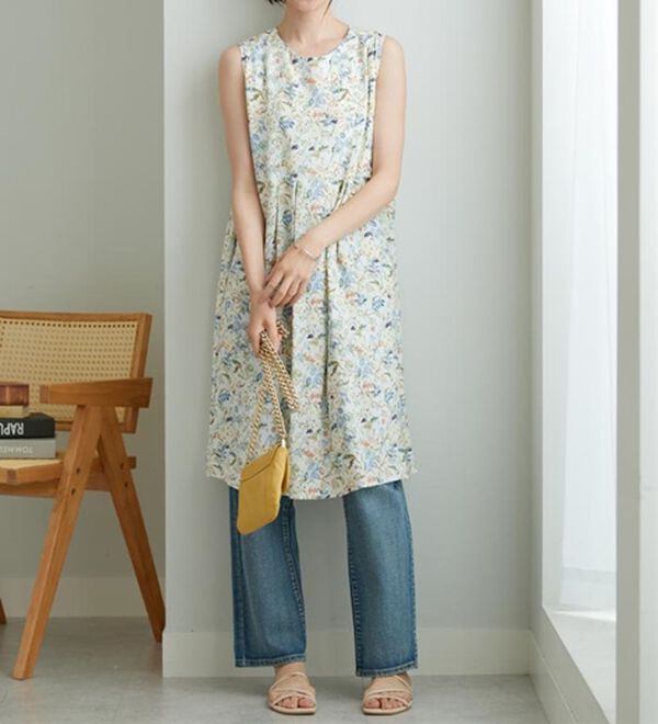 BELLUNA（ベルーナ）の「【ひんやり接触冷感】レーヨン素材ノースリーブワンピ－ス（その他ワンピース）」｜詳細画像