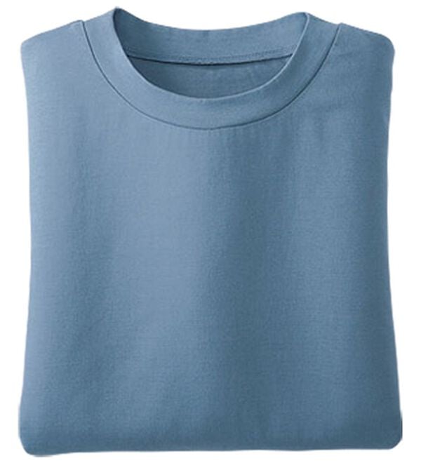 BELLUNA（ベルーナ）の「綿１００％抗菌防臭汗ジミ対策プルオーバー（カットソー）」｜ブルーグレー