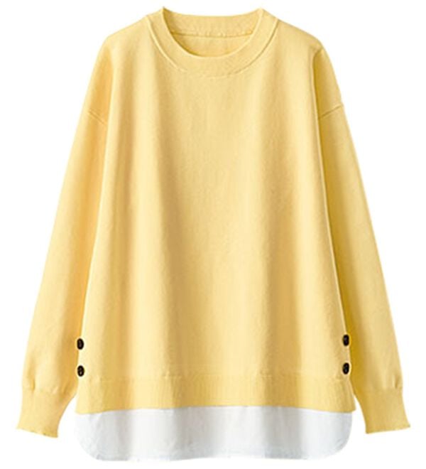 BELLUNA（ベルーナ）の「裾ボタン重ね着風ニットプルオーバー（ニット・セーター）」｜詳細画像