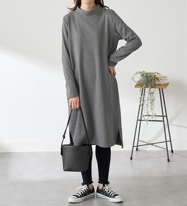 BELLUNA（ベルーナ）の「まるで着る毛布！静電防止付裏ファーお出かけワンピース（カットソーワンピース）」｜詳細画像