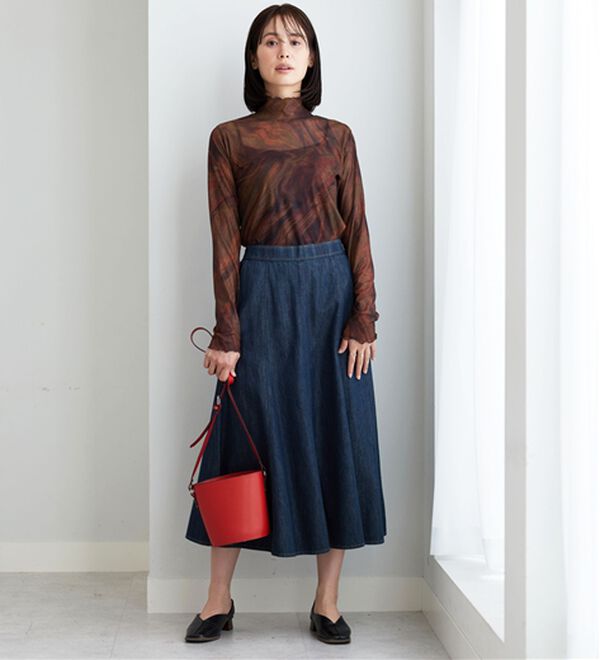 BELLUNA（ベルーナ）の「やわらかデニム素材フレアースカート（ロングスカート）」｜詳細画像