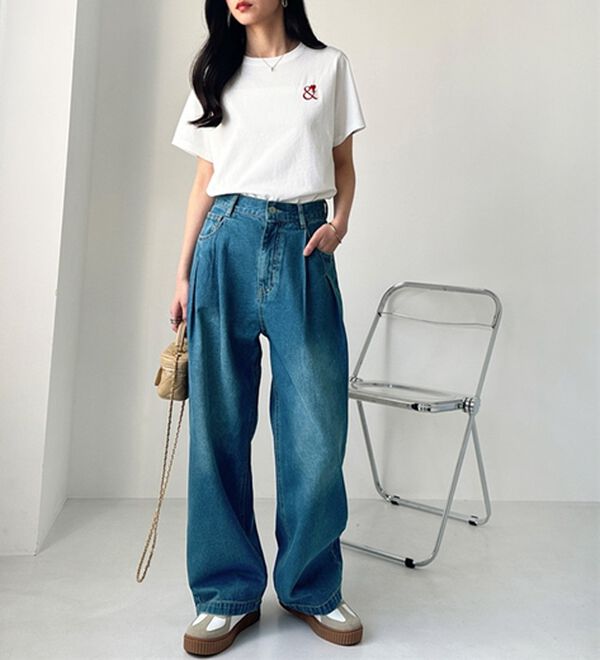 GeeRA（ジーラ）の「２タックワイドデニムパンツ（フルレングスパンツ）」｜詳細画像