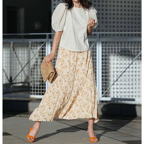 ぼかし花柄プリーツスカート - ベルーナ【公式】