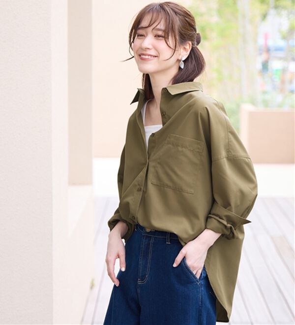 Viola e Viola（ヴィオラ エ ヴィオラ）の「【イージーケア】お手入れ簡単羽織に使えるオーバーシャツ（シャツ）」｜詳細画像