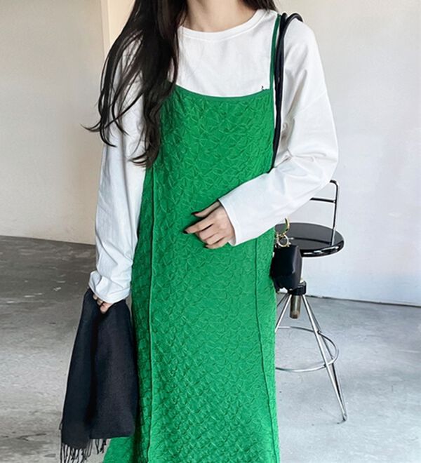 GeeRA（ジーラ）の「ぽこぽこカットジャカードキャミワンピース（その他ワンピース）」｜詳細画像