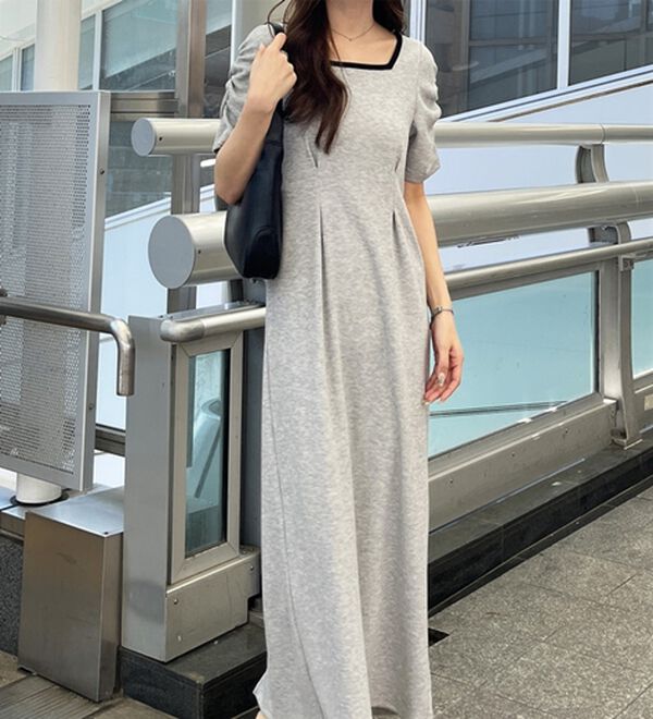 GeeRA（ジーラ）の「バックオープン配色リブワンピース（その他ワンピース）」｜詳細画像