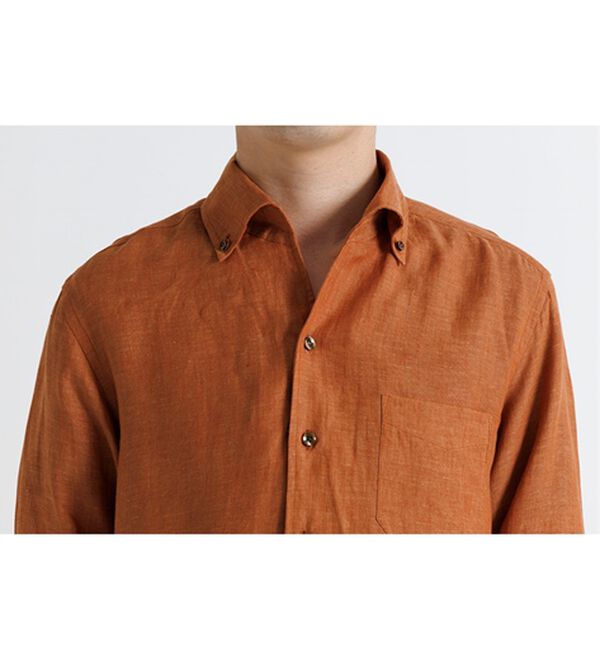 「＜コムルヴァン・オム＞大人のフレンチリネン１００％シャツ（メンズシャツ）」｜詳細画像