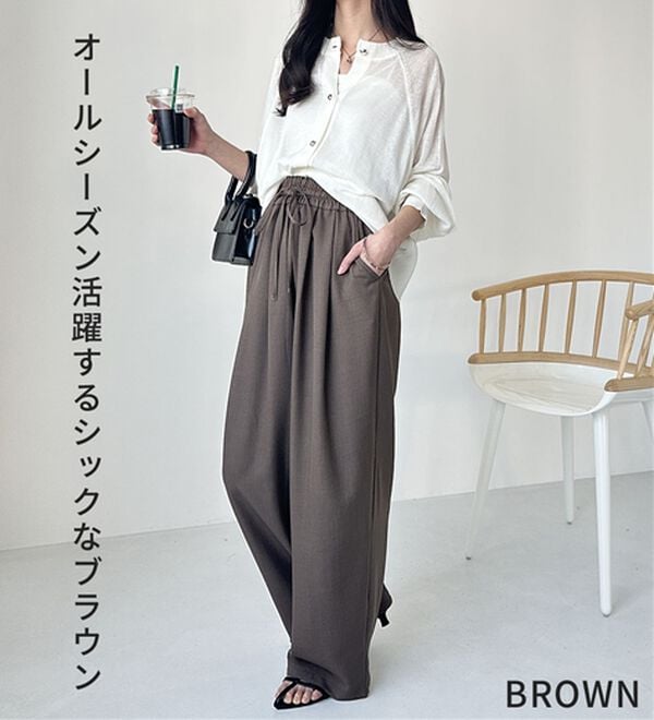 GeeRA（ジーラ）の「【体型カバー】上品なのにラクちんワイドパンツ（フルレングスパンツ）」｜詳細画像