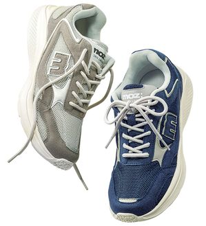 BELLUNA（ベルーナ）の「＜ＭＯＺ＞異素材使いロゴスニーカー（スニーカー）」｜詳細画像