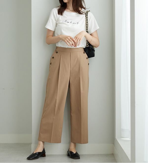 BELLUNA（ベルーナ）の「【ヨコストレッチ・紫外線カット・選べる2丈】サラもちライト快適ワイドパンツ（ワイドパンツ・ガウチョ）」｜詳細画像