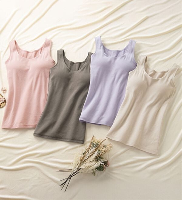 「素肌よろこぶオーガニックコットンブラキャミ（肌着・インナーウェア）」｜詳細画像