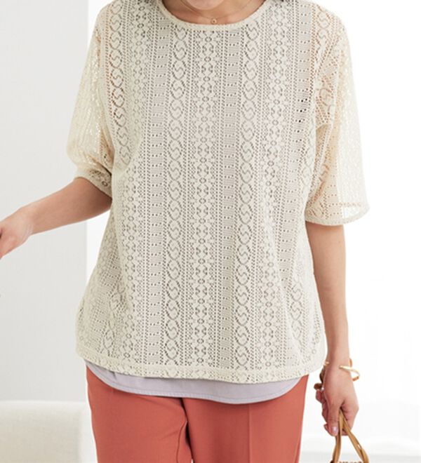 BELLUNA（ベルーナ）の「【店舗・ネット限定】総レースアンサンブル（アンサンブル）」｜アイボリー系