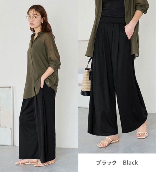 Viola e Viola（ヴィオラ エ ヴィオラ）の「楽ちんきれい美脚ワイドパンツ（ワイドパンツ・ガウチョ）」｜詳細画像