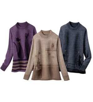 ルフラン（ルフラン）の「【３色組】ハイネックデザインセーター＜モネリ＞（ニット・セーター）」｜3色組