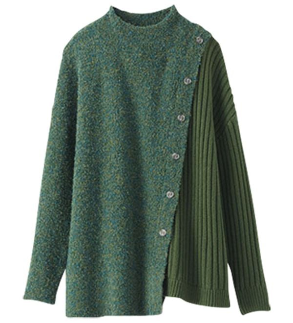 BELLUNA（ベルーナ）の「細見えボタンデザインニット（ニット・セーター）」｜詳細画像