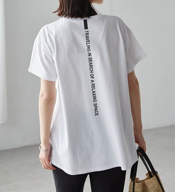 RANAN（ラナン）の「【接触冷感】ロゴプリントチュニックTシャツ（Tシャツ）」｜詳細画像