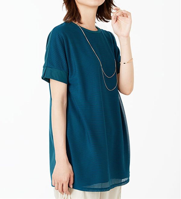 BELLUNA（ベルーナ）の「ボーダーチュール重ねチュニック（チュニック）」｜詳細画像