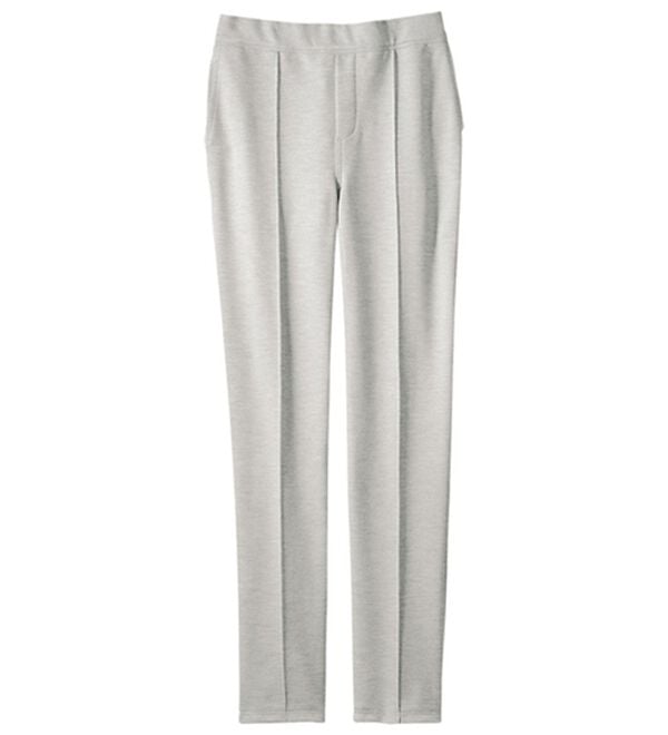 VINNO（ヴィノ）の「カルゼ素材・美ラインパンツ（フルレングスパンツ）」｜ライトグレー