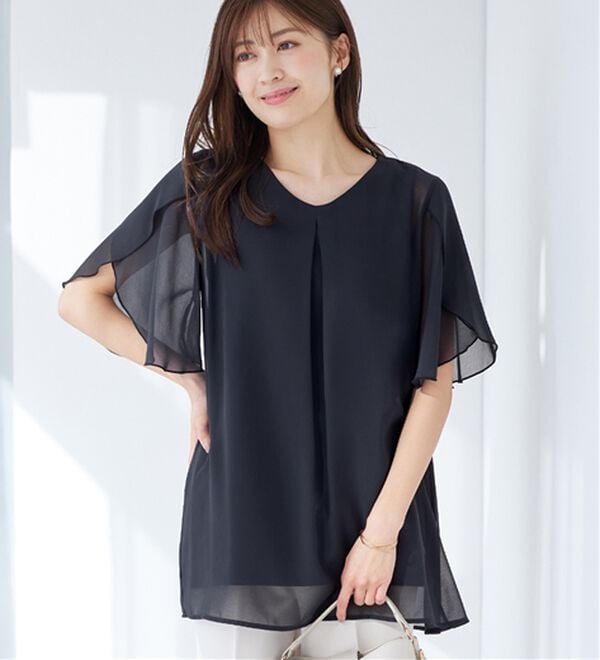 alotta（アロッタ）の「【接触冷感】インナー付チューリップ袖チュニック（チュニック）」｜詳細画像