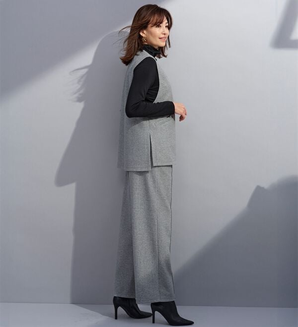 BELLUNA（ベルーナ）の「【セットアップ対応】ウールライク素材Ｖネックべスト（ベスト）」｜詳細画像