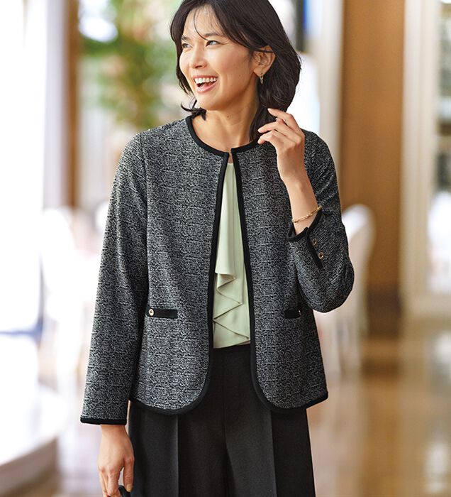 アルマーニコレツィオー二 イタリア製 ノーカラージャケット 38 ARMANI