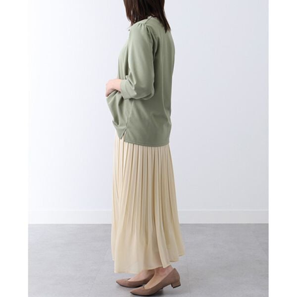 BELLUNA（ベルーナ）の「カットジョーゼット素材パール使いブラウス（ブラウス）」｜詳細画像