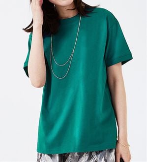 BELLUNA（ベルーナ）の「ヒンヤリ！綿１００％大人顔サマ見えＴシャツ（Tシャツ）」｜グリーン