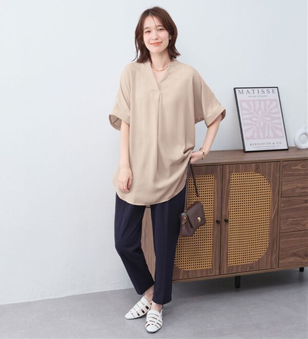 Viola e Viola（ヴィオラ エ ヴィオラ）の「【接触冷感】ひんやり！さらさらＥＡＳＹタックスキッパーチュニック（チュニック）」｜詳細画像