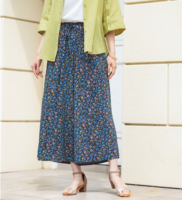 BELLUNA（ベルーナ）の「【接触冷感】レーヨン素材プリントワイドパンツ（ワイドパンツ・ガウチョ）」｜詳細画像