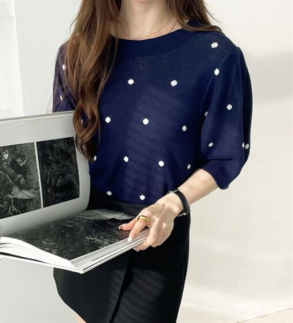 GeeRA（ジーラ）の「ドット柄ジャガードトップス（ニット・セーター）」｜詳細画像