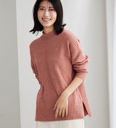 BELLUNA（ベルーナ）の「【快適Ｌａｂ．】洗える＆チクチクしにくい！ウール調ニットプルオーバー（ニット・セーター）」