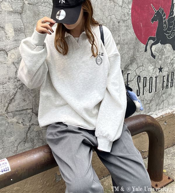 GeeRA（ジーラ）の「FIRSTMOOD別注【ＹＡＬＥ】裏起毛オーバーサイズスキッパースウェット（トレーナー・スウェット）」｜詳細画像