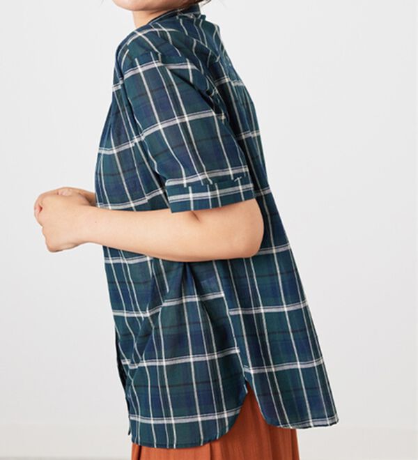 BELLUNA（ベルーナ）の「綿１００％バンドカラーシャツブラウス（ブラウス）」｜詳細画像