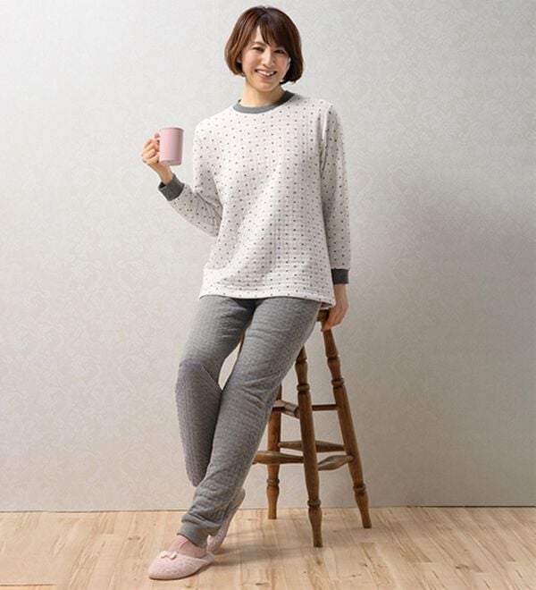 ルフラン（ルフラン）の「【２着組】ふっくら厚キルトのあったかパジャマ（パジャマ・ルームウェア）」｜詳細画像