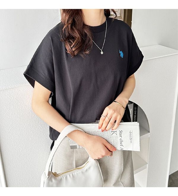 GeeRA（ジーラ）の「【新色追加】【ＵＳ．ＰＯＬＯ．ＡＳＳＮ】綿100％フレンチスリーブＴシャツ（Tシャツ）」｜詳細画像